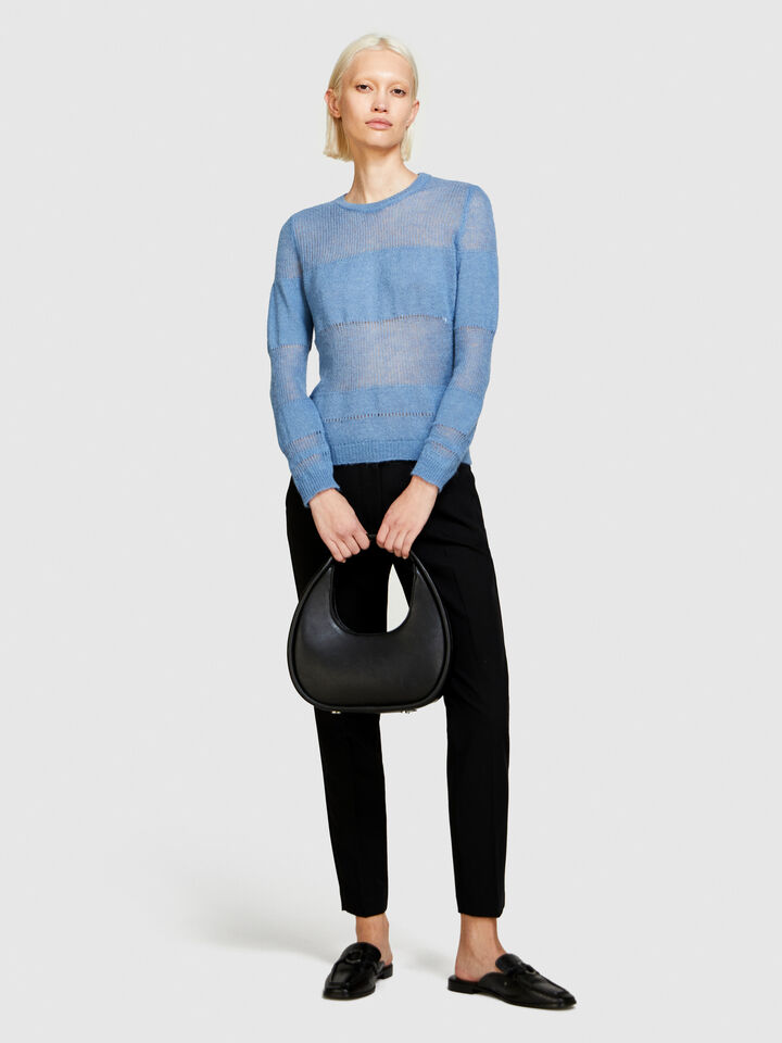 Alpaca blend sweater - women's crew neck sweaters - Light Blue | Sisley image number 1